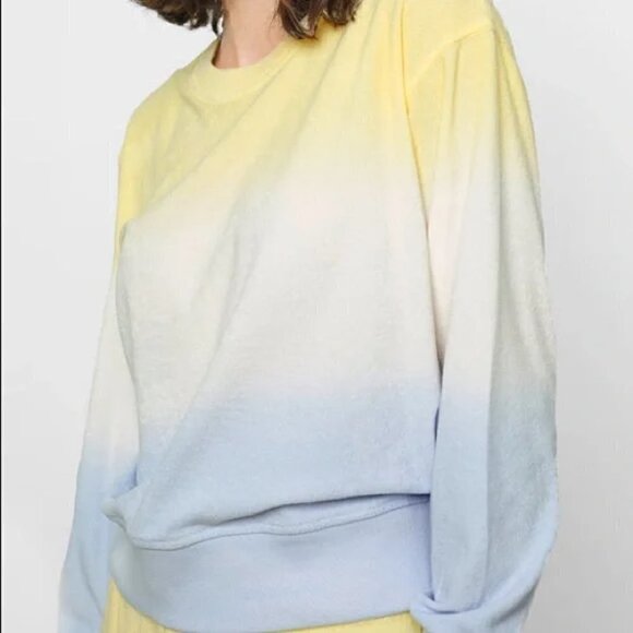 New Rails Ramona Terrycloth Sky Blue Dip Dye Pullover Sweatshirt NWT Size XS - Picture 5 of 13